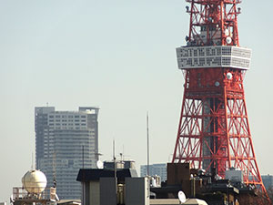 六本木ヒルズ付近から見た東京タワー